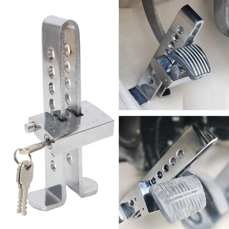 Sliver Car Steering Wheel Lock Car Brake Clutch Pedal Lock Anti Theft