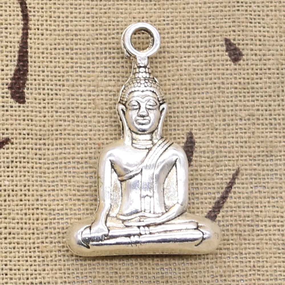 

3pcs Charms meditate buddha 35x23mm Antique Silver Plated Pendants Making DIY Handmade Tibetan Silver Jewelry