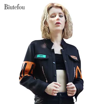 

2020 Autumn women embroidery patch designs short Jackets new arrival streetwear print slim motorcycle jackets