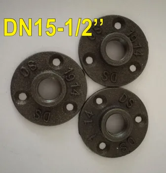 

3Pieces/Lot Base Diameter:6.5CM Cast iron Industrial Pipes Flange Base(DN15-1/2''Pipe Hole ID:20MM )