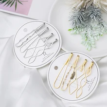 1 комплект, корейские простые металлические заколки для волос для женщин, геометрические ромбовидные золотые серебряные цветные шпильки, аксессуары для волос