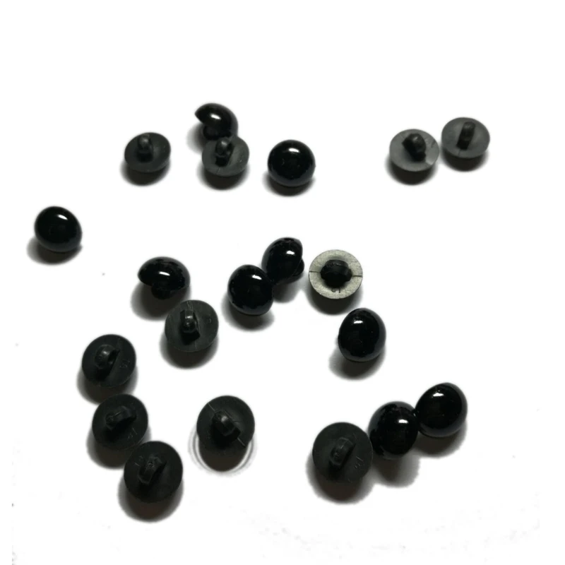 Новинка 100 шт черные полимерные пуговицы круглые грибы куполообразные Швейные хвостовик черный DIY Глаза животных игрушки декоративные пуговицы для творчества для детей
