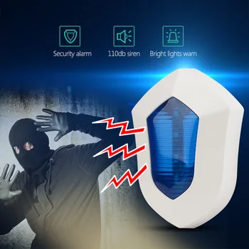 

Home Security Alarm Wireless Connection Reliable And Easy To Install 110dB Large Alarm Strobe Red Light