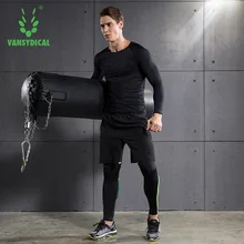 Зимнее мужское трико Survete мужские спортивные костюмы быстросохнущие компрессионные наборы плюс бархат 3 шт./компл