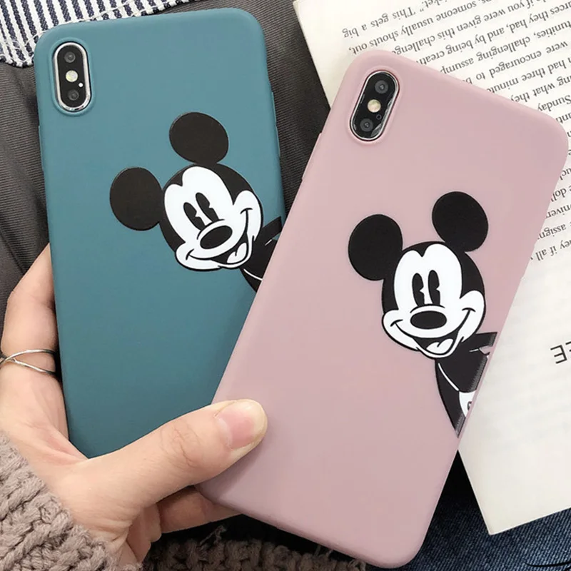 

Cartoon Minnie Mickey Case For iPhone 8 8plus 7 7 Plus Phone Cases Silicone For iphone 6 s 6s Plus X XR XS Max Cases Funda Cover