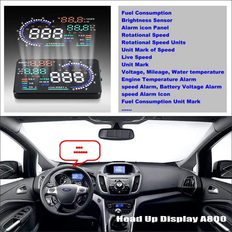 

Car HUD Head Up Display For Ford C-Max C Max CMax 2010~2014 - Saft Driving Screen Projector Inforamtion Refkecting Windshield