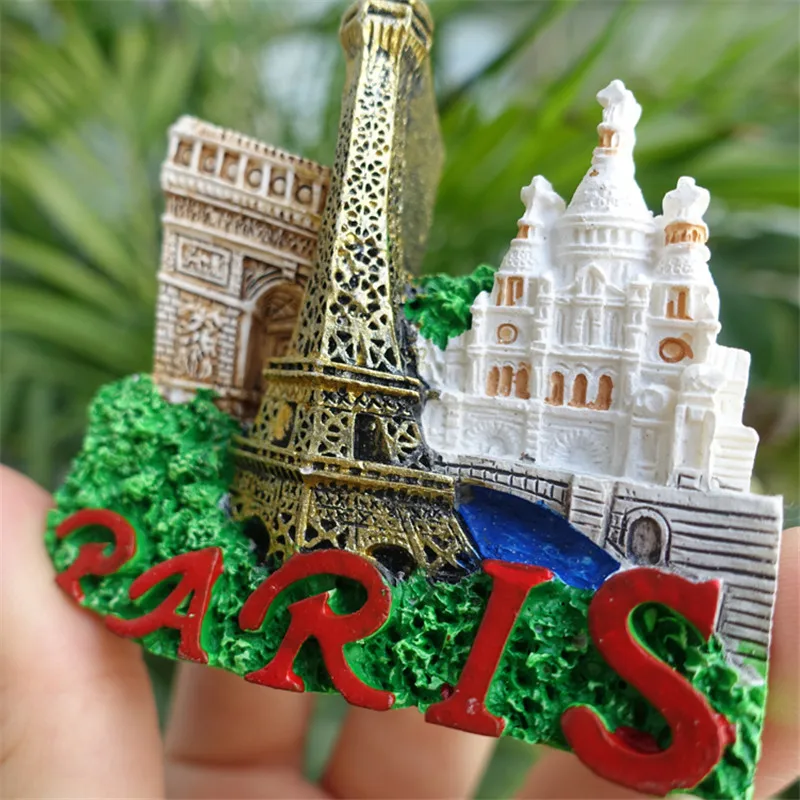 Франция Париж Эйфелева башня Триумфальная арка ручной работы 3D смолы магниты на холодильник домашний Декор сувениры
