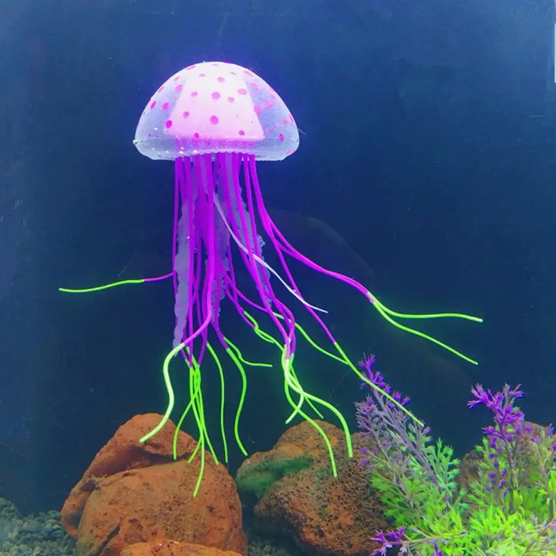 Аквариум Люминесцентная Медузы Fish Tank украшения Подлинные моделирование труба Золотая рыбка Декор