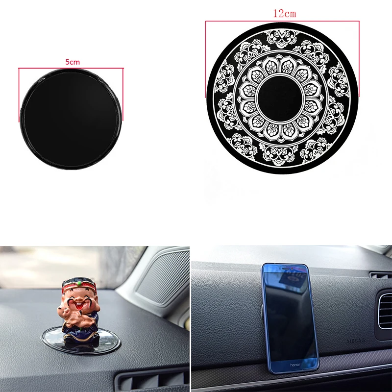 

Ciliken Car mats Flower Pattern Round Magical Sticky Dashboard Pad No Trace Anti-slip Mat Auto Ornament Pad Holder Accessories