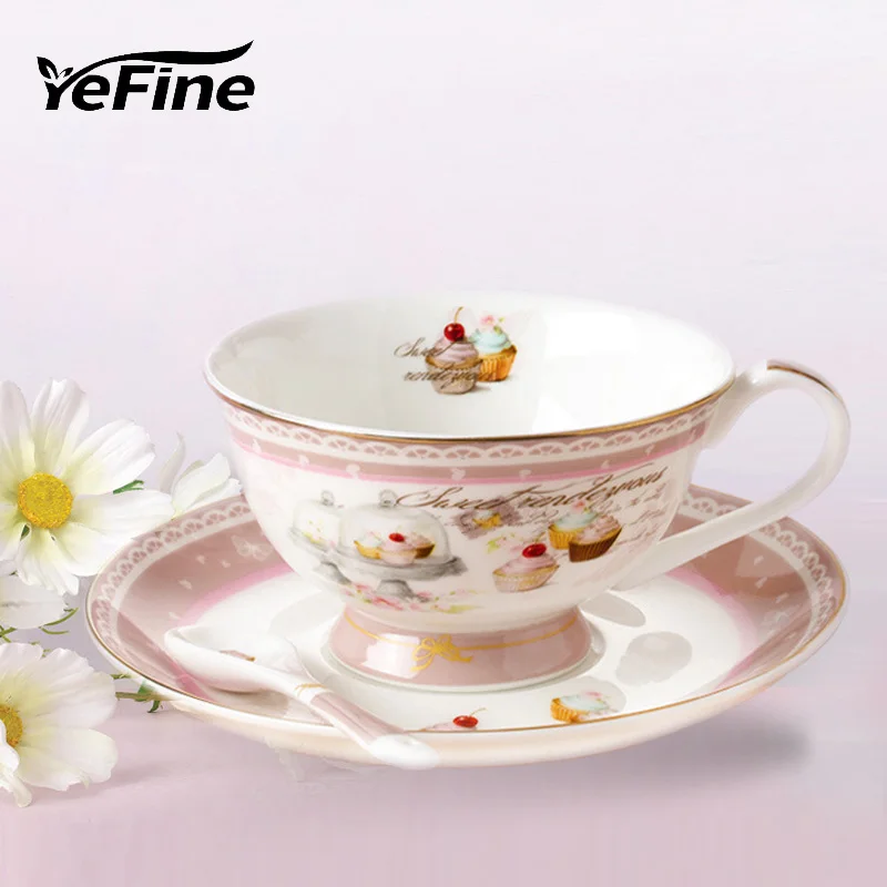 YeFine Porcelain Tea Cup European Style Simple Luxury Coffee Cups And