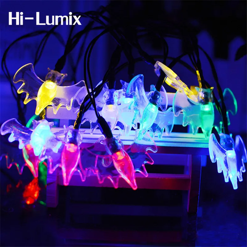 

Hi-Lumix Solar 4.8M 20leds Bat Fairy string light IP65 Waterproof Indoor/Outdoor decoration for Halloween,Holiday,Christmas etc.
