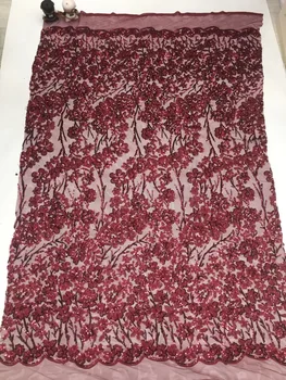 

Best quality embroidery lace fabric S-422 sequins best quality african tulle mesh lace for sawing dress