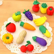 20 шт./лот Новая мода фрукты и овощи ластик милый мультфильм стильный ластик школьные канцелярские принадлежности канцелярские товары Papelaria