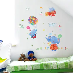 Мультяшный милый слон-шар стена с сердечками стикер обои декор для детской комнаты детская спальня уникальная Настенная картина Семейные