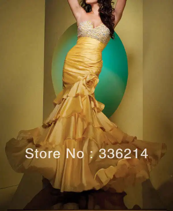 2013 Hot Sale Mermaid Ruffles Evening Dress Prom Ball Gown Free Shipping | Свадьбы и торжества