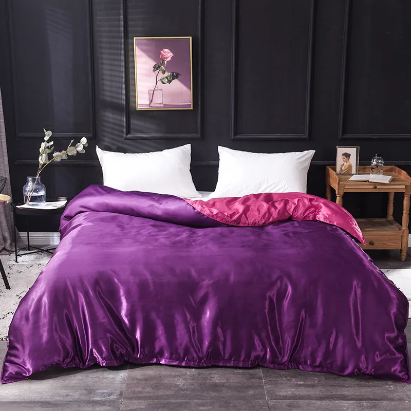 1pcs Ice Silk Duvet Cover Seamless Luxury Various styles queen king quilt Cover free shipping - Color: SZMH