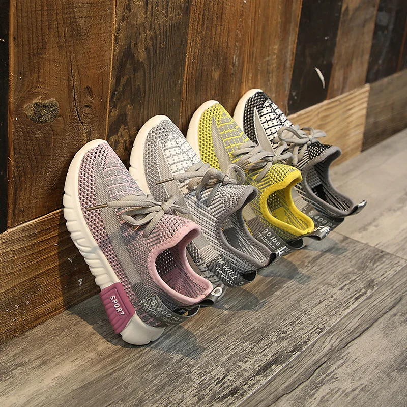 

2019 Summer Breathable Mesh Kids Shoes Light Non-slip Cushioning Running Children Shoes Fashion Casual Boys Sneakers full size