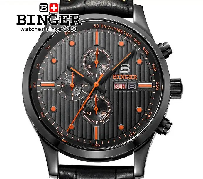 Switzerland Men's watch luxury brand Wristwatches BINGER Quartz men watches leather strap steel 100M waterproof clock BG-0402-2 Switzerland Men's watch luxury brand Wristwatches BINGER Quartz men watches leather strap steel 100M waterproof clock BG-0402-2