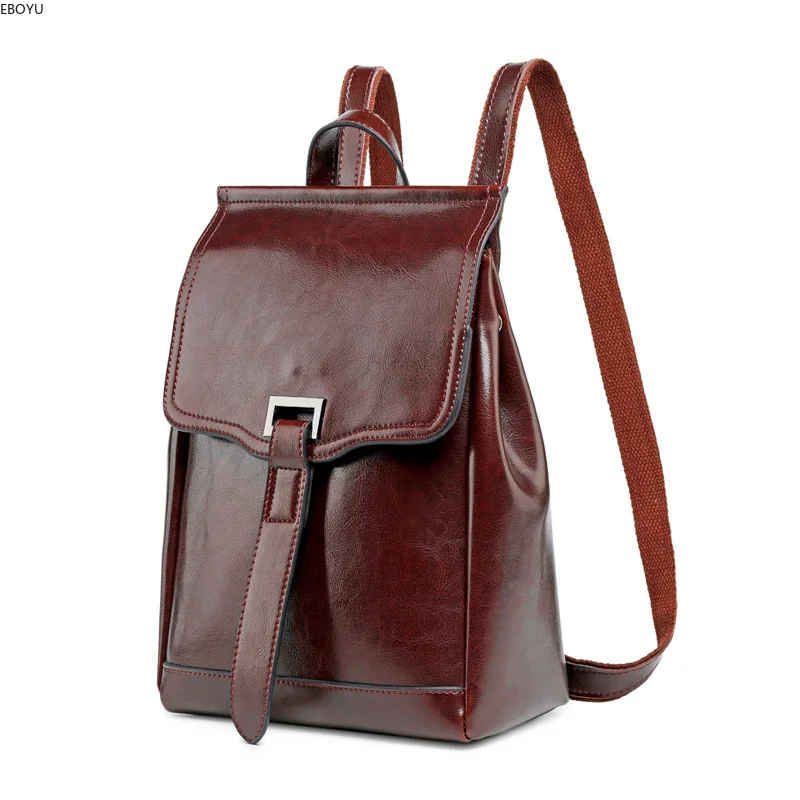 

EBOYU Genuine Women Leather Backpack Purse Casual Shoulder Bag Ladies BookBag Rucksack Travel Bag #A-1290