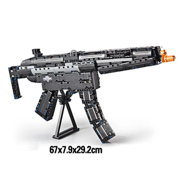 

Brands Toy 621pcs Building Block Brick Gun M4A1 Airsoft Air Guns And MP5 Toy Submachine Gun Kids Outdoor Game Model CS Cosplay