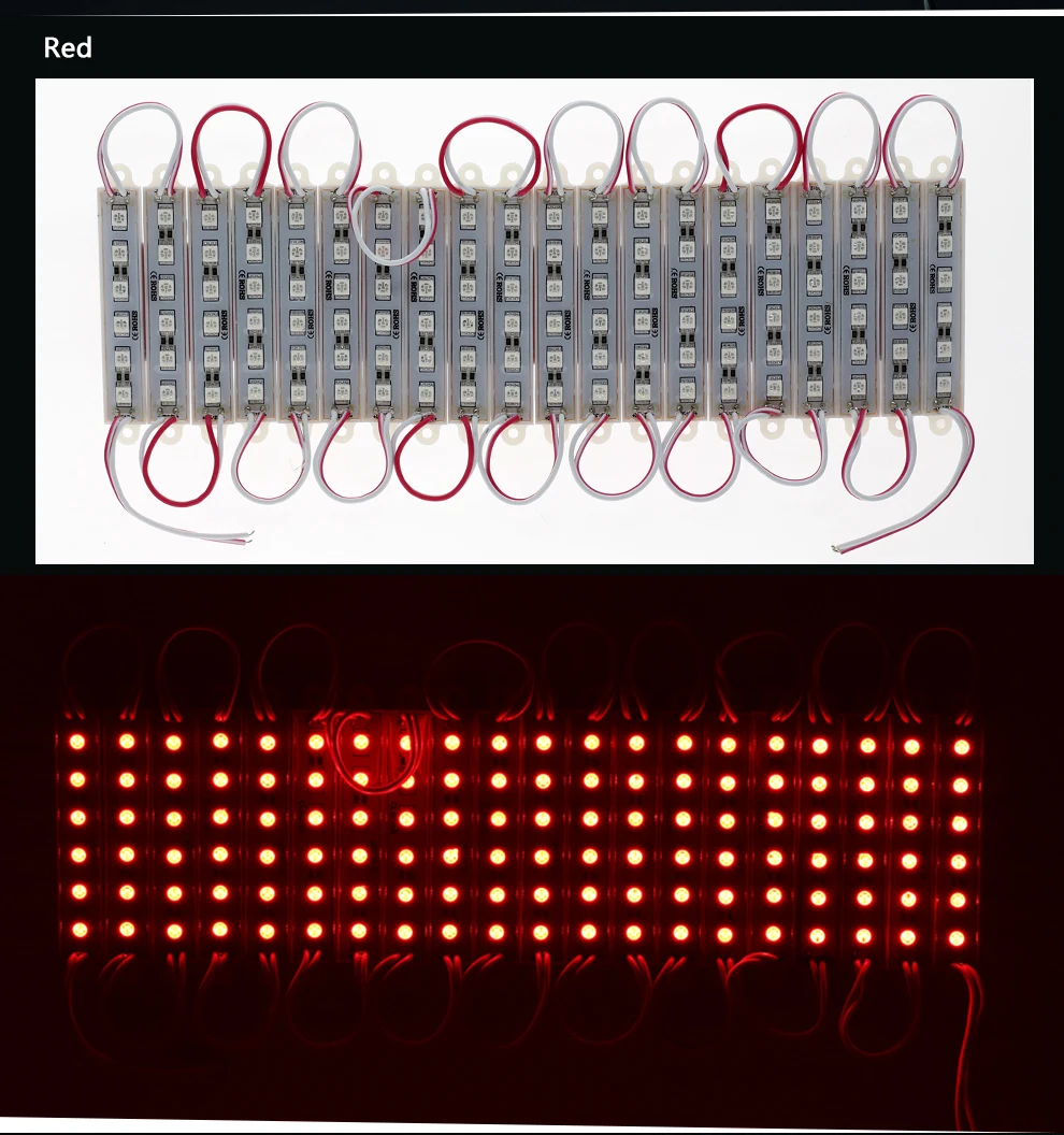 Светодиодный модуль 5050 6 светодиодный DC12V водонепроницаемый рекламный дизайн лайтбокс белый/теплый белый/красный/зеленый/синий светодиодный модуль 20 шт./лот