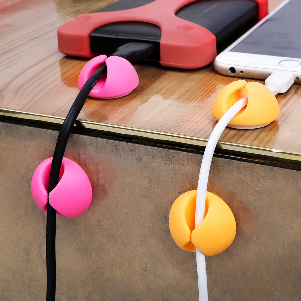 6Pcs/Set Cable Organizer for Earphone USB Cable Car Cable Clips Wire Holder Tie Fixer Self