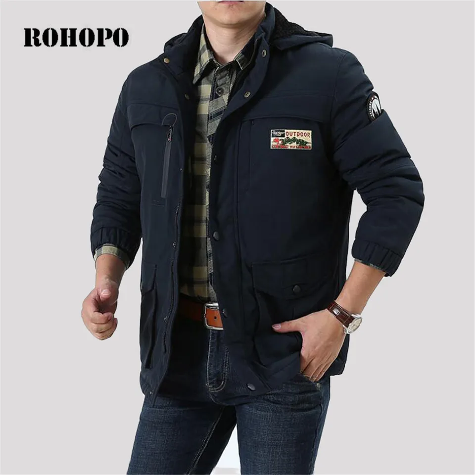 ROHOPO Parkas Deportes мужские непромокаемые парки прямые deportes safari толщина куртка флисовая теплая парка мужское теплое пальто