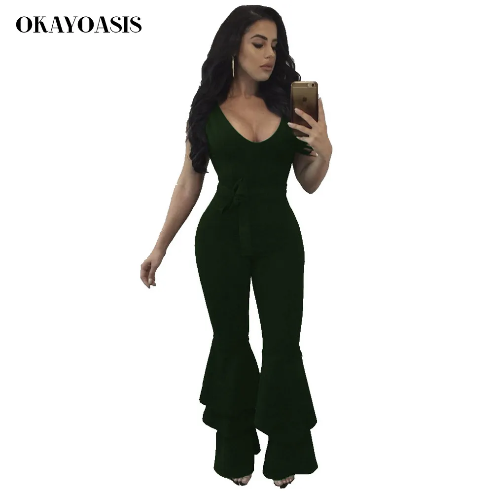 3 Color Summer Sexy Sleeveless Jumpsuit Women High Waist