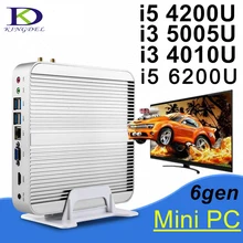 3 Год Гарантии Безвентиляторный Мини-ПК HTPC Настольного Компьютера Intl i5 4200U i3 5005U/4010U Dual Core, 4 К HTPC, HDMI, VGA, 4 * USB, 300 М WIFI