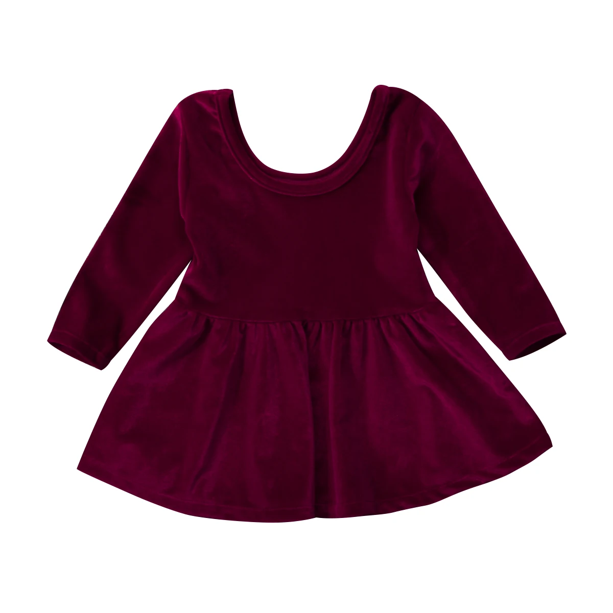 

Toddler Infant Baby Girls Kid Retro Velvet Purple Dress Princess Pleuche Winter Dress For Girl 0-3Y