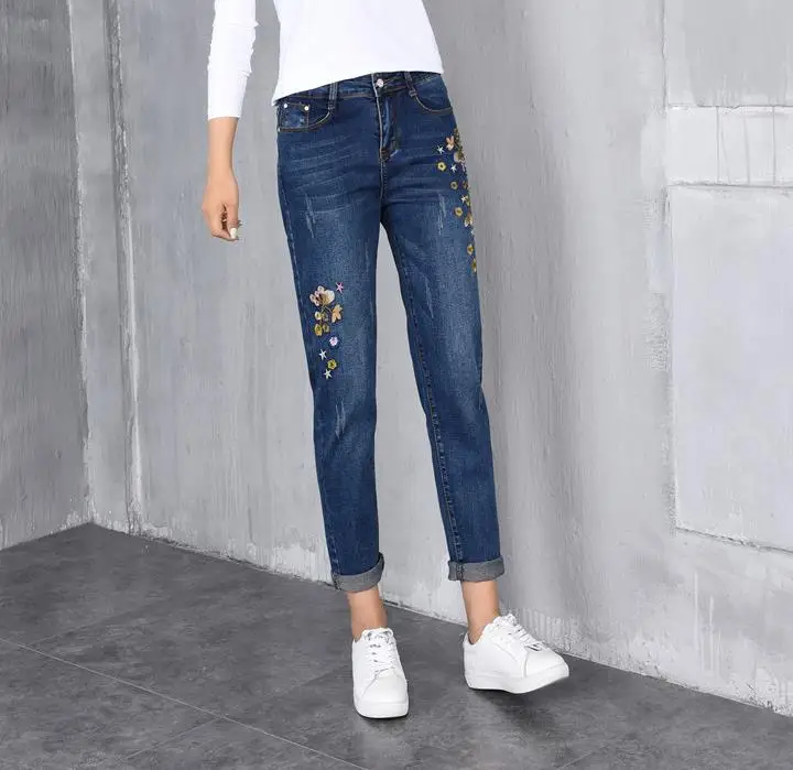 XIATI New Harem Pants High Waist Plus Size Embroidery Large Size Jeans XIATI New Harem Pants High Waist Plus Size Embroidery Large Size Jeans