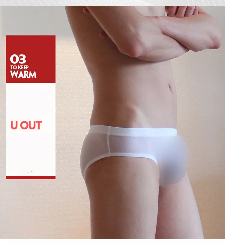 Description Picture 5 of itemNew men's ice silk panties e a trace of ultra-thin silky breathable translucent low waist briefs comfortable cool underwear male