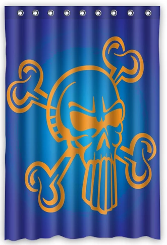 2014 Popular Custom a Skull cartoon pattern high quality polyester bathroom waterproof shower curtain with two sizes for choice | Дом и сад