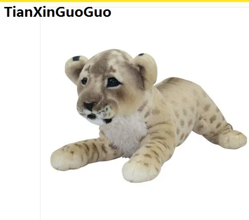 large 60cm lovely prone lion plush toy yellow lion soft doll throw pillow birthday gift s0605
