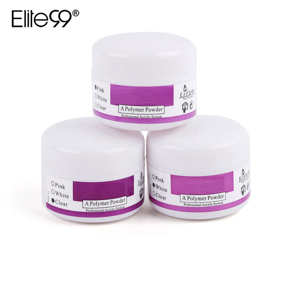 

Elite99 Acrylic Powder Crystal Nail Polymer Nail Art Tips Builder False Tips Decoration For DIY UV Gel White Clear Pink Optional