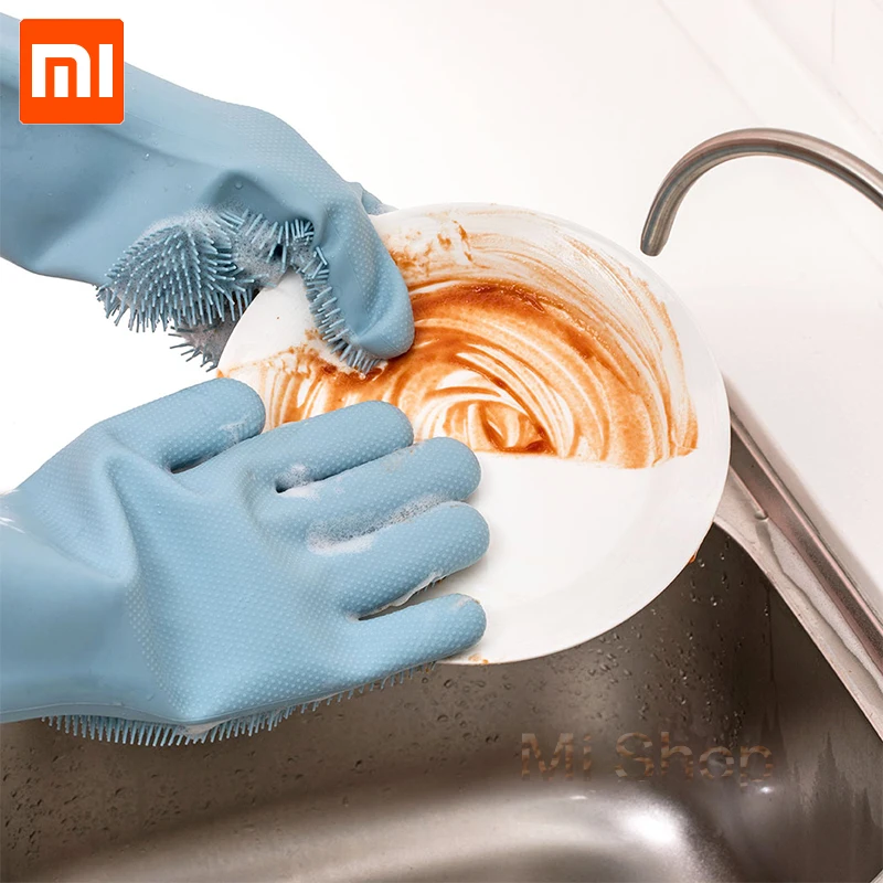 Xiaomi JORDAN& JUDY Волшебные силиконовые чистящие перчатки кухонные вспенивающиеся теплоизоляционные перчатки Кастрюля Сковорода печь Варежки перчатки для приготовления пищи