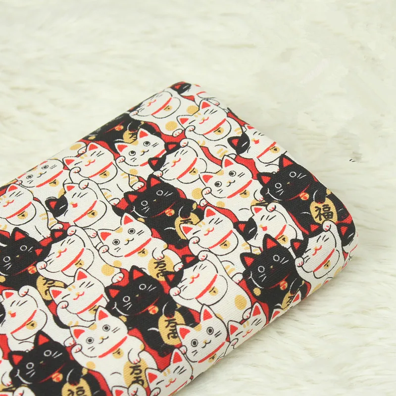 

half yard Japanese soft breeze cartoon cat printing fabric, handmade DIY patchwork mouth gold package cloth CR-A15