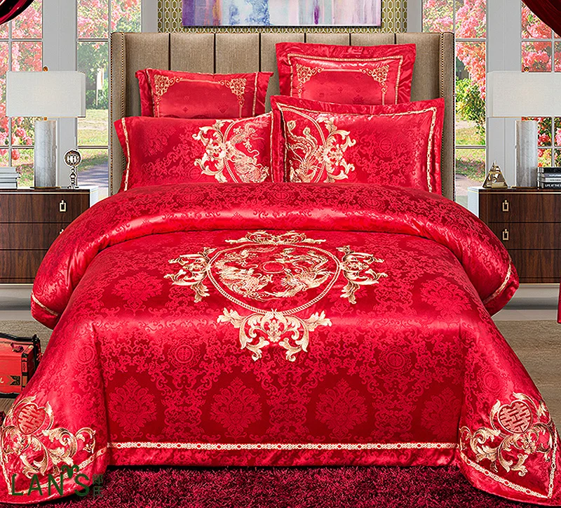 2017 Konigliche Hohe Ende Gold Stickerei Jacquard 4 Stucke