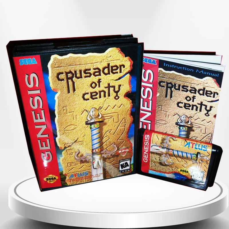 

Crusader Of Centy US Cover with Box and Manual for MD MegaDrive Genesis Video Game Console 16 bit MD card