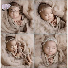 Новорожденный мохер обертывания с шапочкой для фотографии реквизит bebe fotografia аксессуары для маленьких девочек фотосессия позирует одеяло реквизит