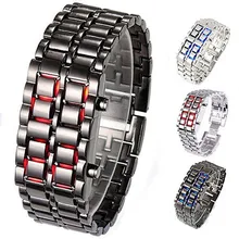 Lava Iron Samurai, мужские часы, роскошный ремешок из нержавеющей стали, светодиодный, мужские спортивные электронные часы, светодиодный, цифровые часы, reloj hombre