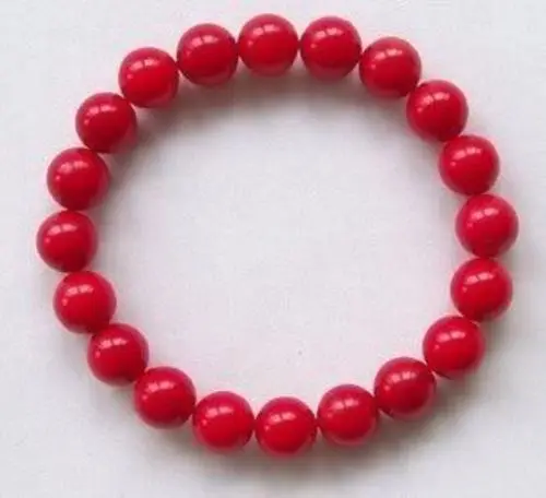 fast shipping&gtNEW Pretty 10MM Red Coral Beads Stretchy Bracelet 7.5&quot | Украшения и аксессуары