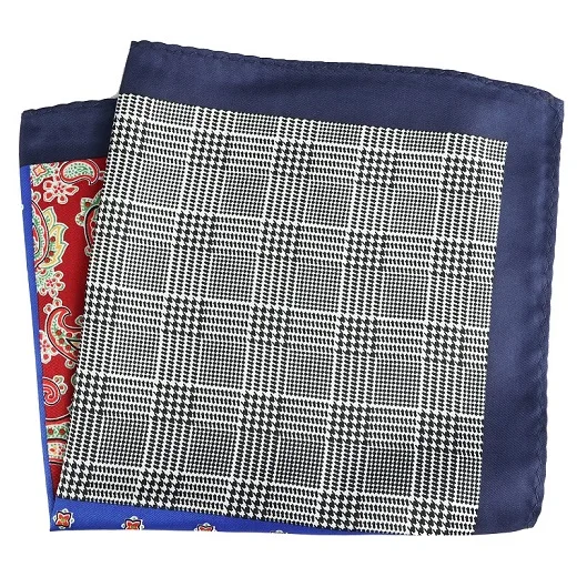PH044 Pocket Square Портной Смит для мужчин s карманные квадраты Винтаж Большой размер в горошек клетчатый Пейсли костюм носовые платки роскошные мужские носовые аксессуары - Цвет: PH044 Pocket Square