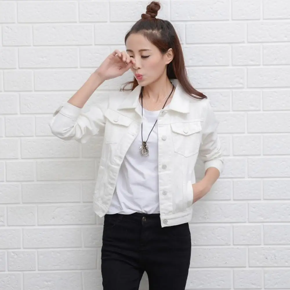 2019New Denim Jacket Light Blue Bomber Short Jeans Jacket Casual Ripped Denim Outwear 2XL Slim Long Sleeve Black Jeans Jack Coat