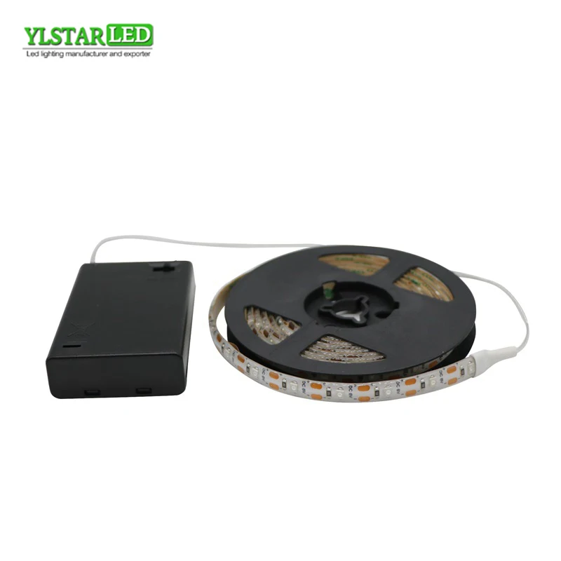 

YLSTAR DC4.5V IP65 SMD3528 Led Strip(0.5m)+Battery Box Waterproof Flexible rope light 0.5m 30leds Cold warm white R/G/B led tape