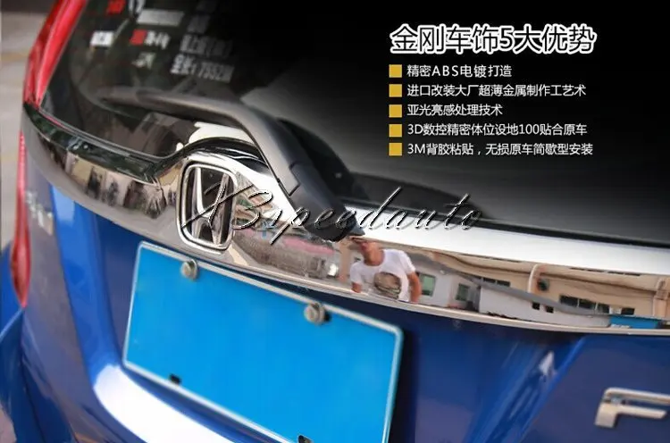 

For Honda Fit/Jazz 2014-17 Chromed Rear Trunk Lid Cover Trim High Quality