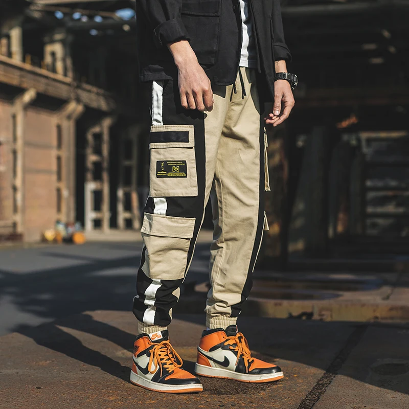 

3XL Baggy Joggers Cargo Pants For Men Black Pocket Chinese Streetwear Summer Military Hip Hop Male Cargo Pants Tactical Men