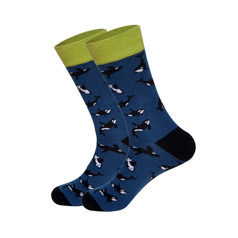 Хит, мужские носки в стиле хип-хоп, сетчатые, треугольные, коала, креативный дизайн, Harajuku, британский стиль, дышащие, счастливые носки, на каблуках-лодочках - Цвет: Dolphin