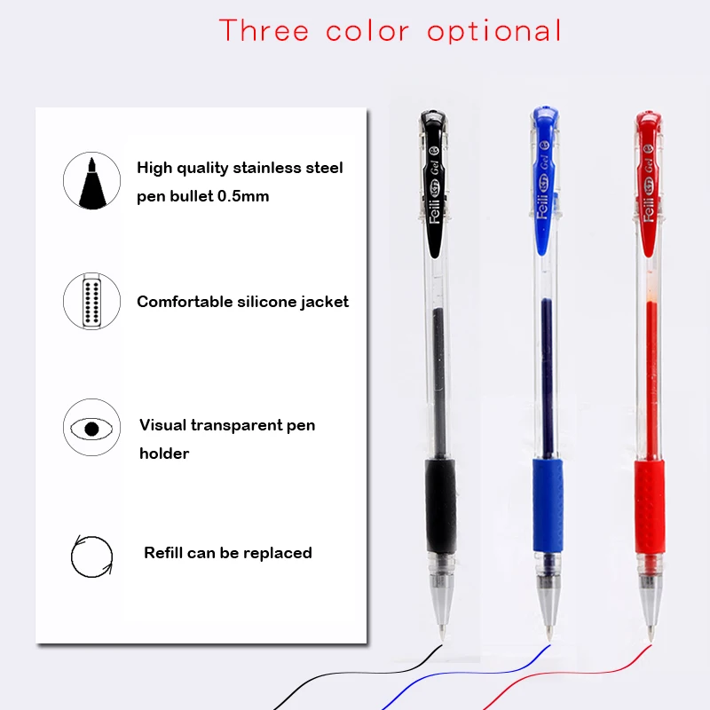 20Pcs/Set MUJI Style Japanese Gel Pen 0.5mm Black Blue Ink Pen Maker Pen School Office student Exam Writing Stationery Supply