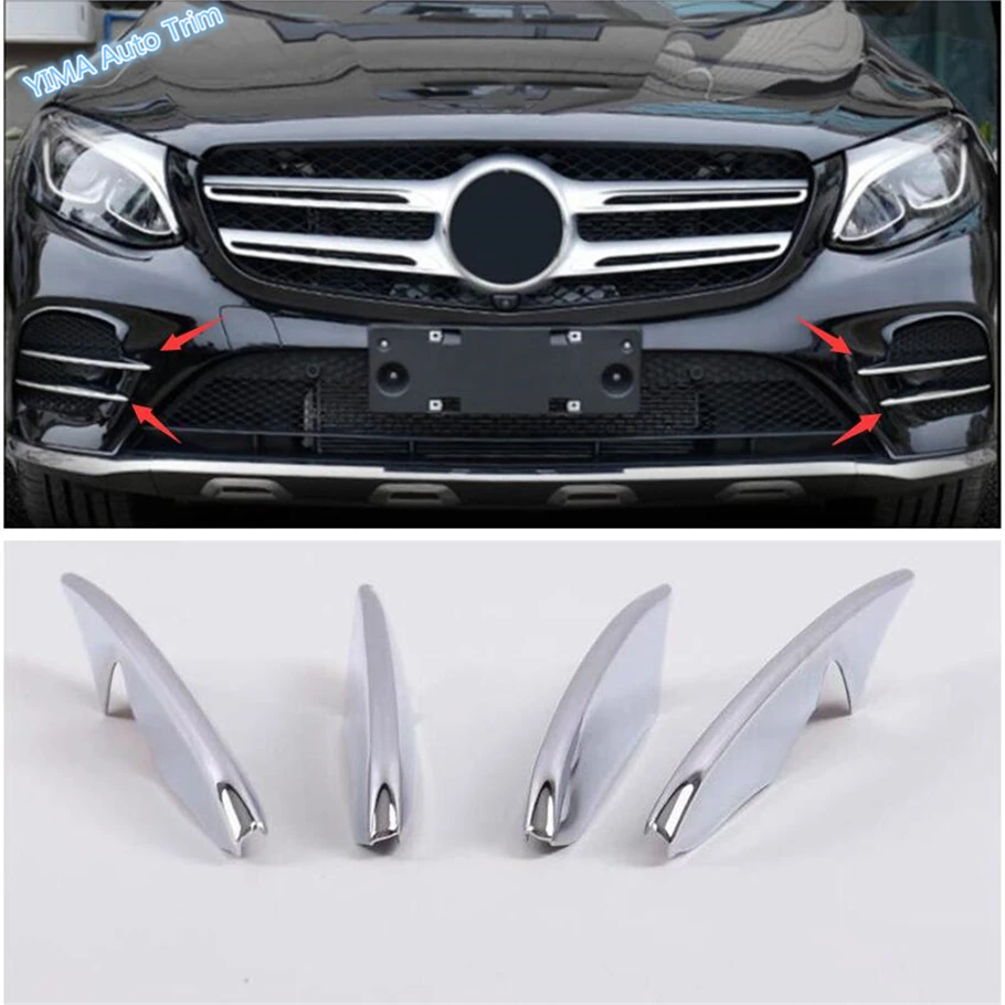 

Lapetus Auto Styling Front Bumper Fog Lighs Lamp Eyelid Trim Fit For Mercedes Benz GLC X253 2015 - 2019 Chrome Carbon Fiber ABS